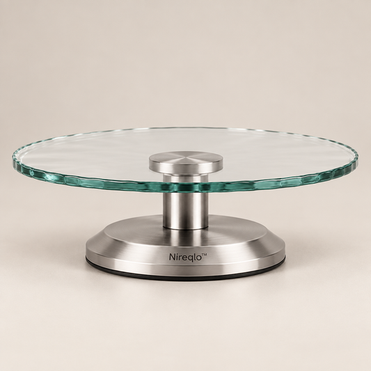 Nireqlo™ Rotating Glass Cake Stand hero product image